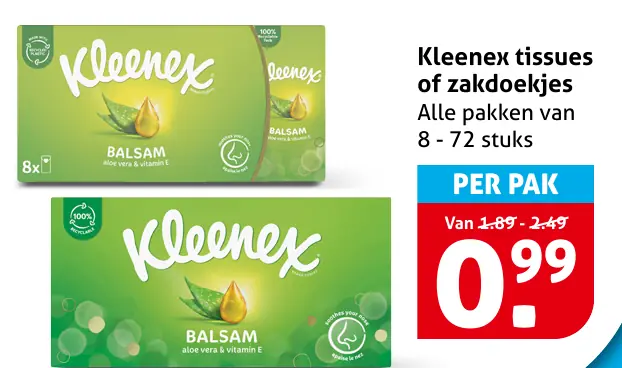 Kleenex tissues of zakdoekjes