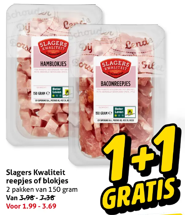 Slagers Kwaliteit reepjes of blokjes