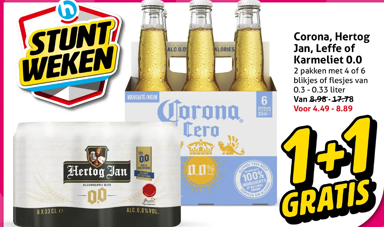 Corona, Hertog Jan, Leffe of Karmeliet 0.0