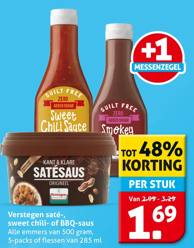 Verstegen saté-, sweet chili- of BBQ-saus