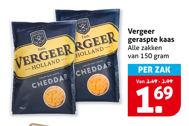 Vergeer geraspte kaas