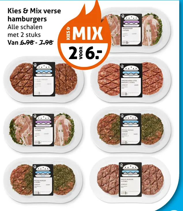 Hamburgers — 2 voor €6