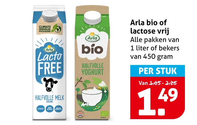 Arla bio of lactose vrij