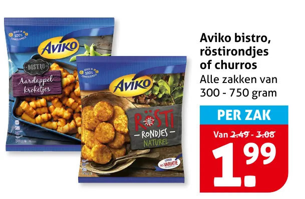 Aviko bistro, r&ouml;stirondjes of churros
