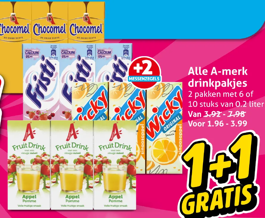 Alle A-merk drinkpakjes