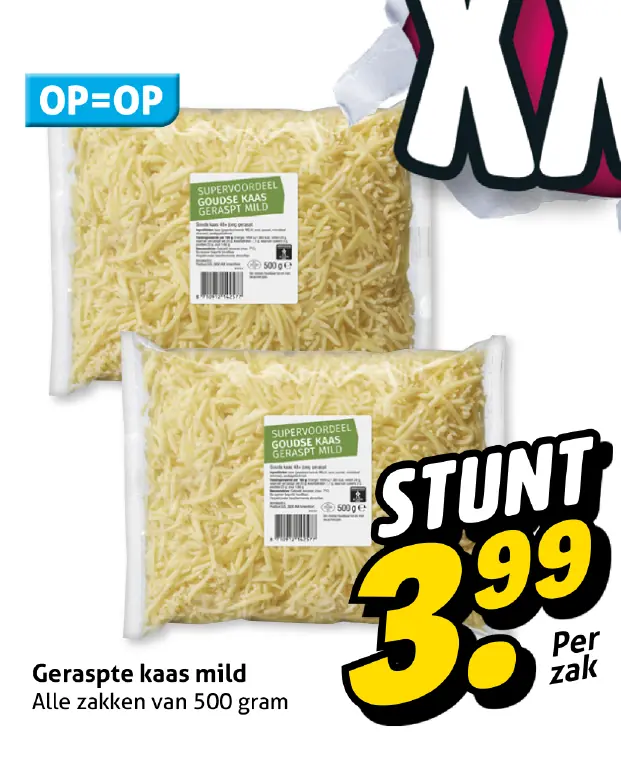 Geraspte kaas mild