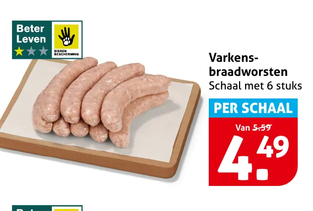 Varkensbraadworsten — 3 voor €9