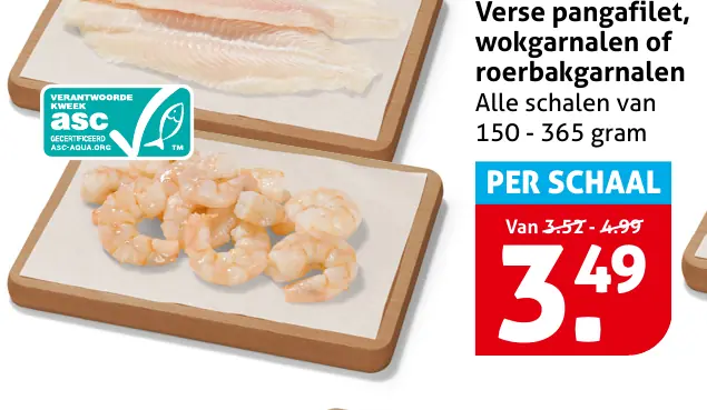 Verse pangafilet, wokgarnalen of roerbakgarnalen — 3 voor €9