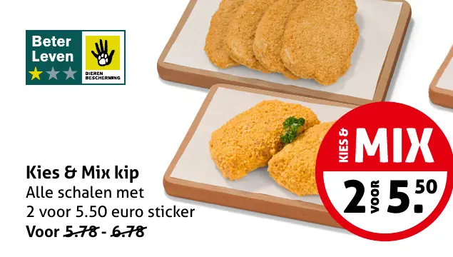 Kipschnitzels en burgers