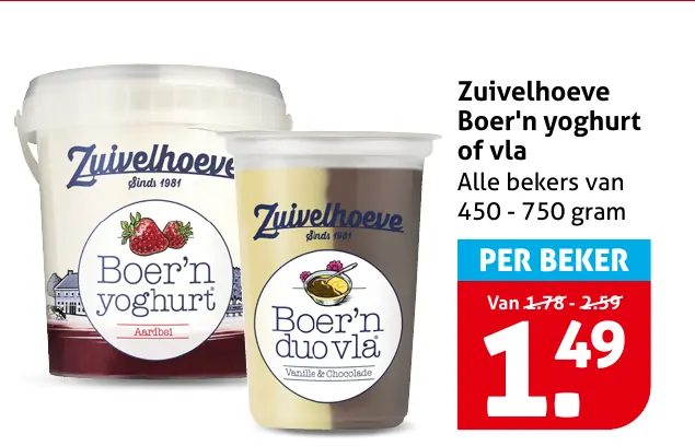 Zuivelhoeve Boer'n yoghurt of vla