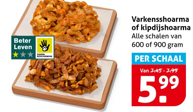Varkensshoarma of kipdijshoarma