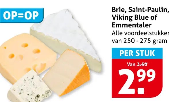 Brie, Saint-Paulin, Viking Blue of Emmentaler