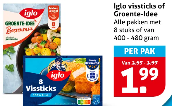Iglo vissticks of Groente-Idee