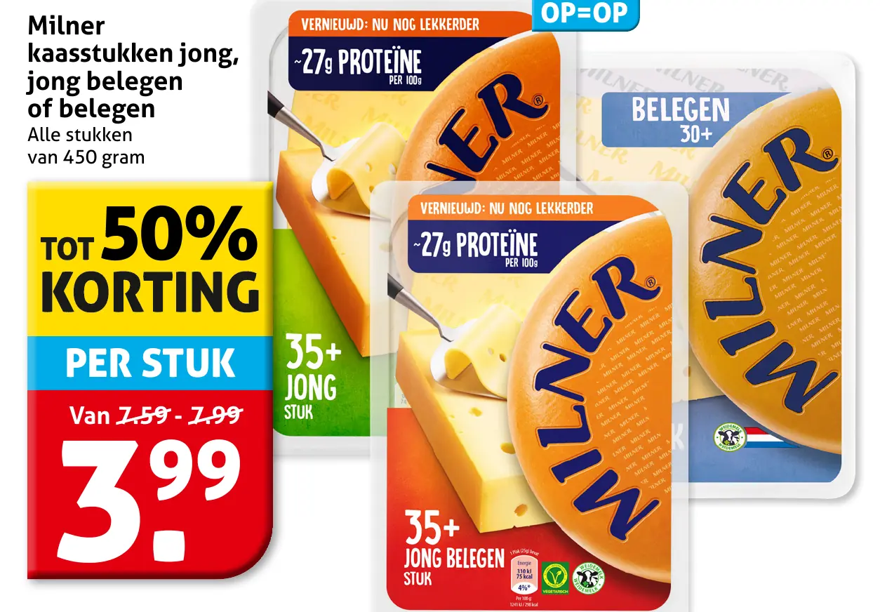 Milner kaasstukken jong, jong belegen of belegen