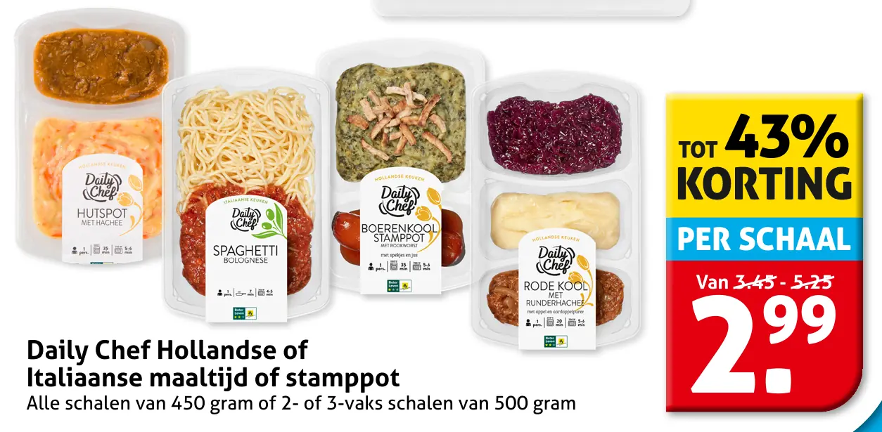 Daily Chef Hollandse of Italiaanse maaltijd of stamppot