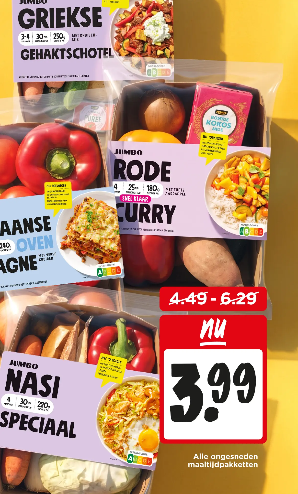Alle ongesneden maaltijdpakketten
