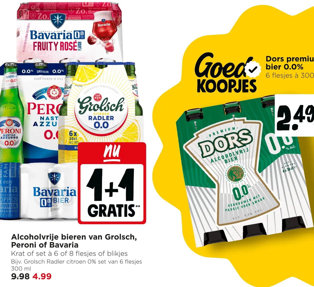 Alcoholvrije bieren van Grolsch, Peroni of Bavaria