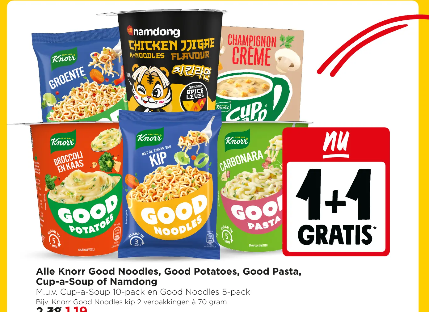 alle Knorr Good Noodles, Good Potatoes, Good Pasta, Cup-a-soup