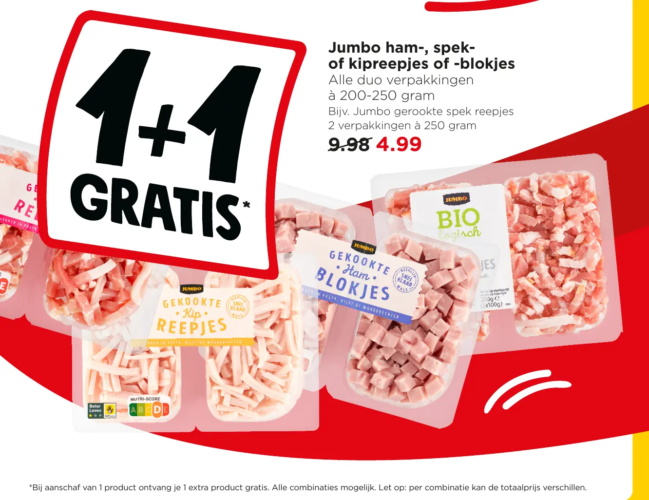 aanbieding Jumbo ham-, spek-, of kipreepjes