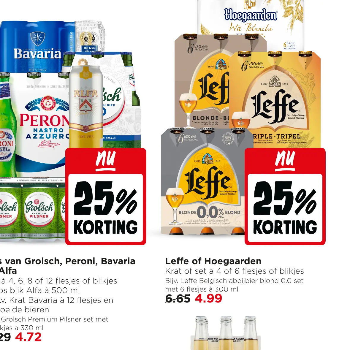 Pils van Grolsch, Peroni, Bavaria of Alfa