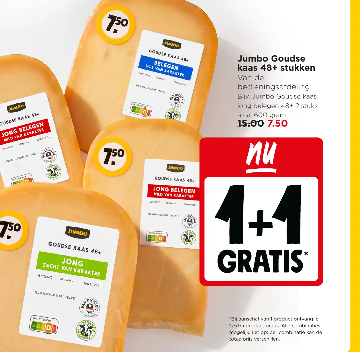 Jumbo goudse kaas 48+ stukken