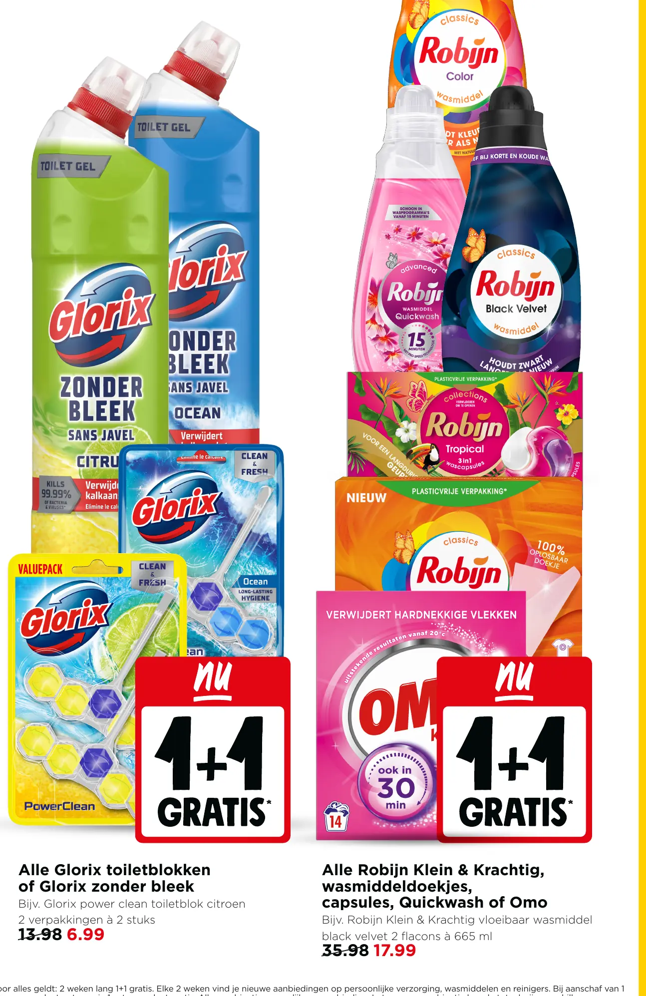 aanbieding Glorix toiletblokken of Glorix zonder bleek