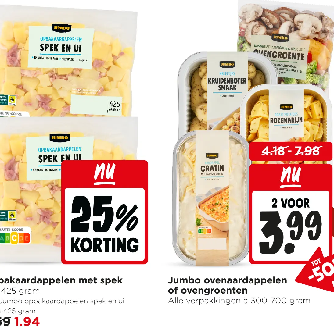 Opbakaardappelen met spek