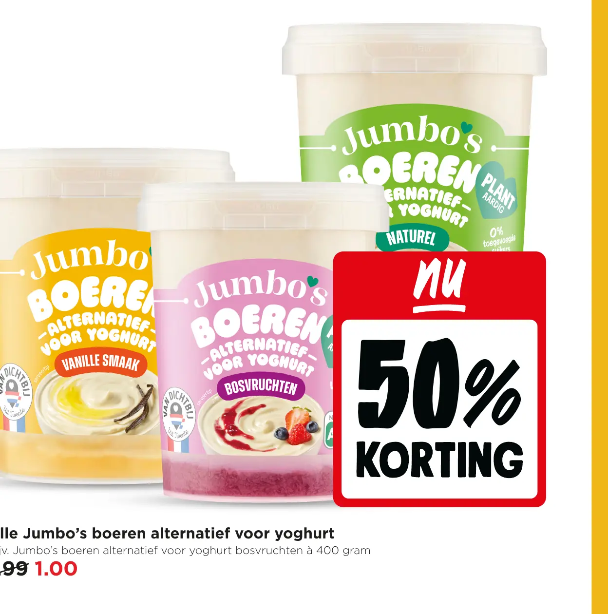 Alle Jumbo's boeren alternatief voor yoghurt