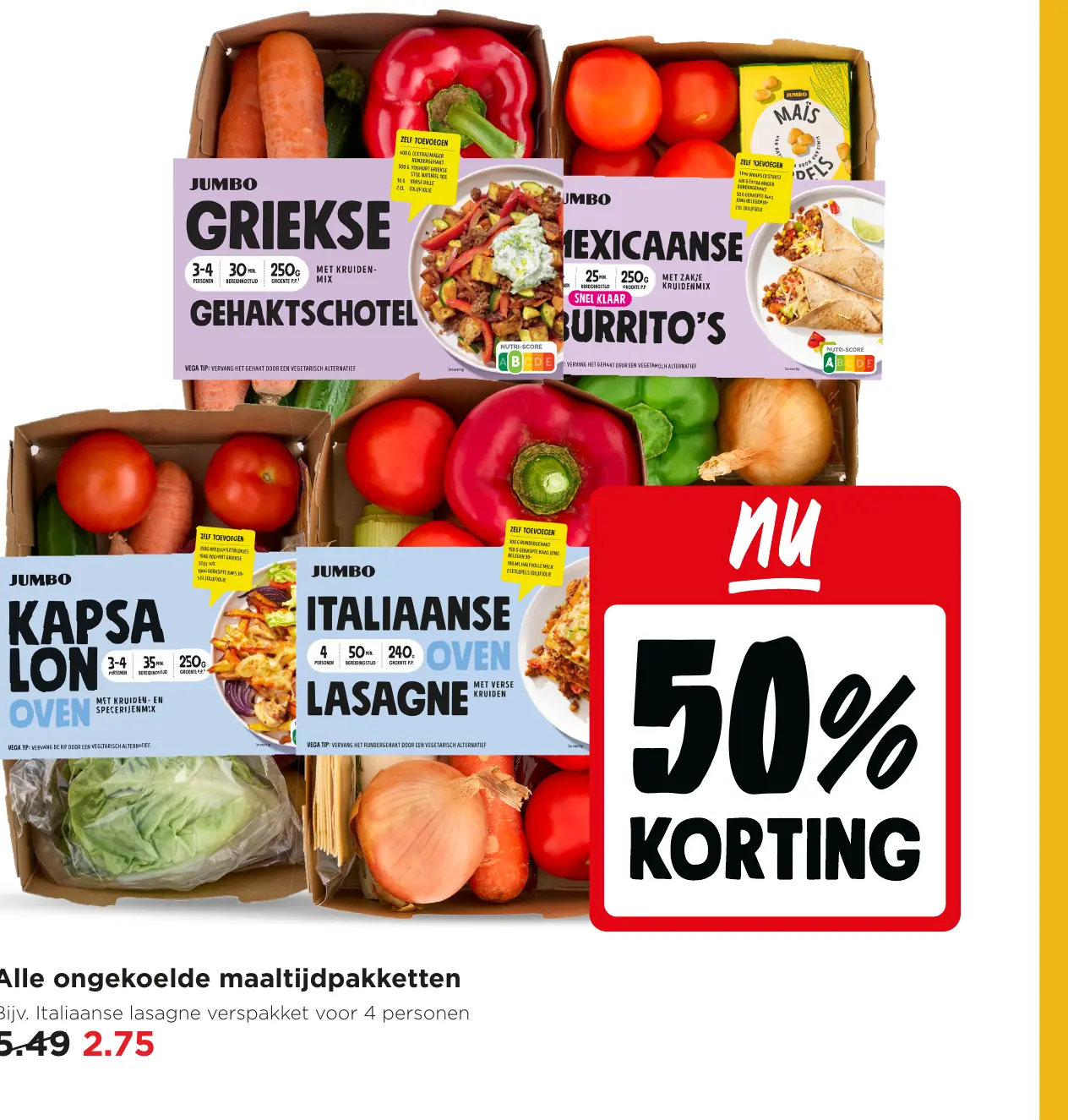 Alle ongekoelde maaltijdpakketten