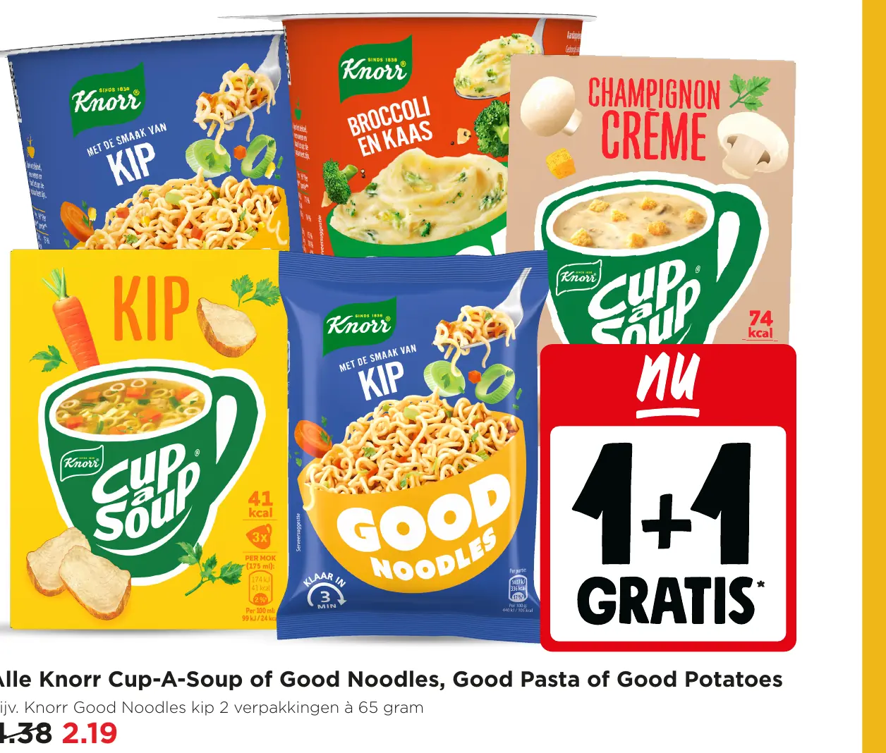 Alle Knorr Cup-A-Soup of Good Noodles, Good Pasta of Good Potatoes