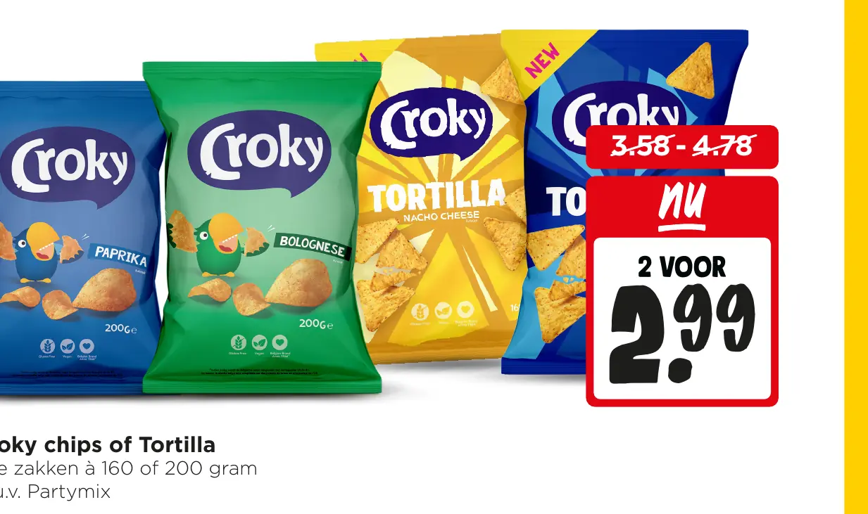 Croky chips of Tortilla
