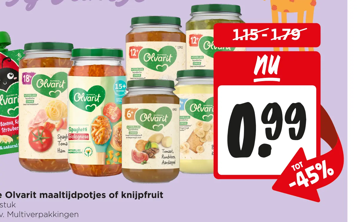 Alle Olvarit maaltijdpotjes of knijpfruit