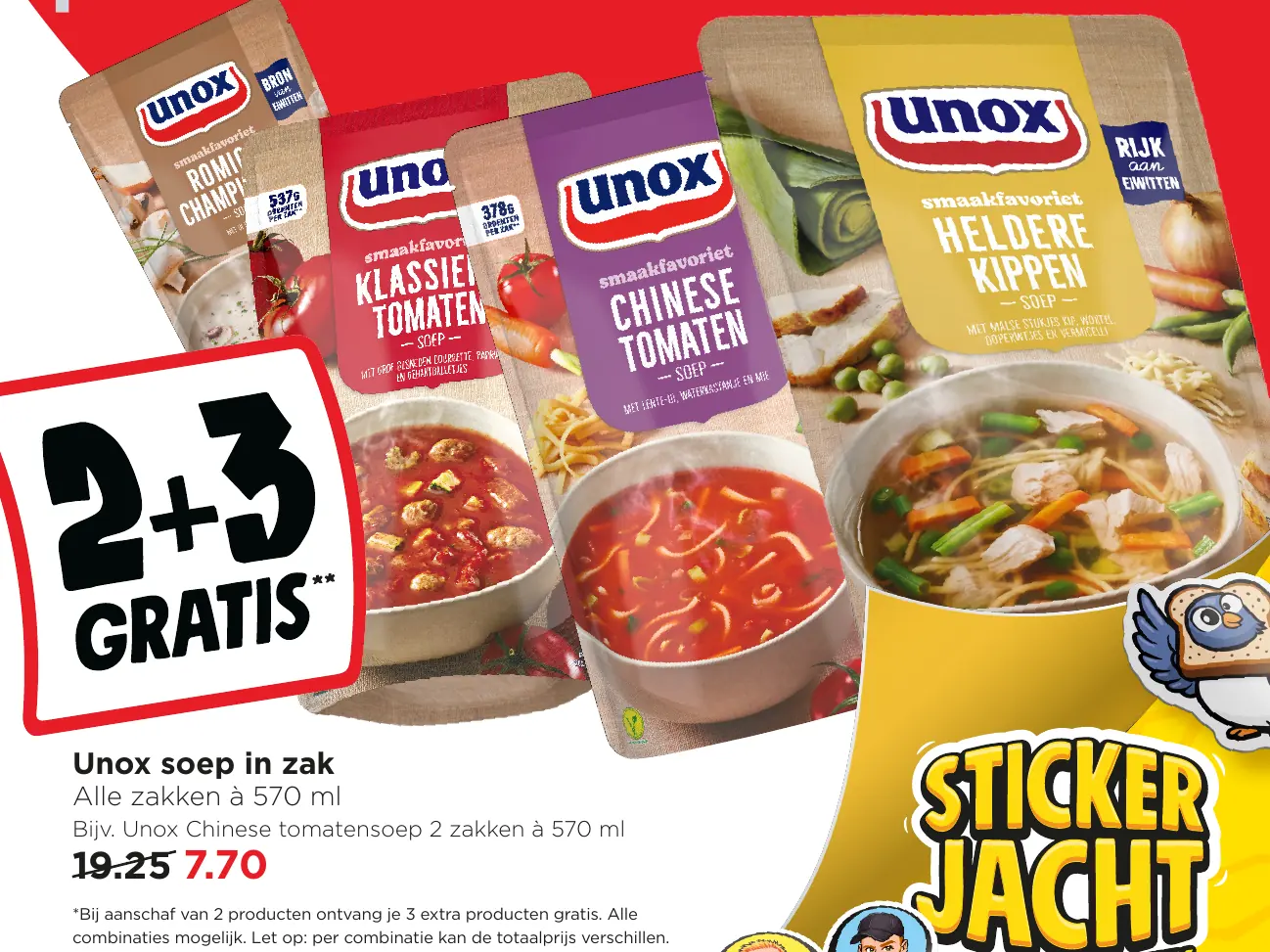Unox soep in zak