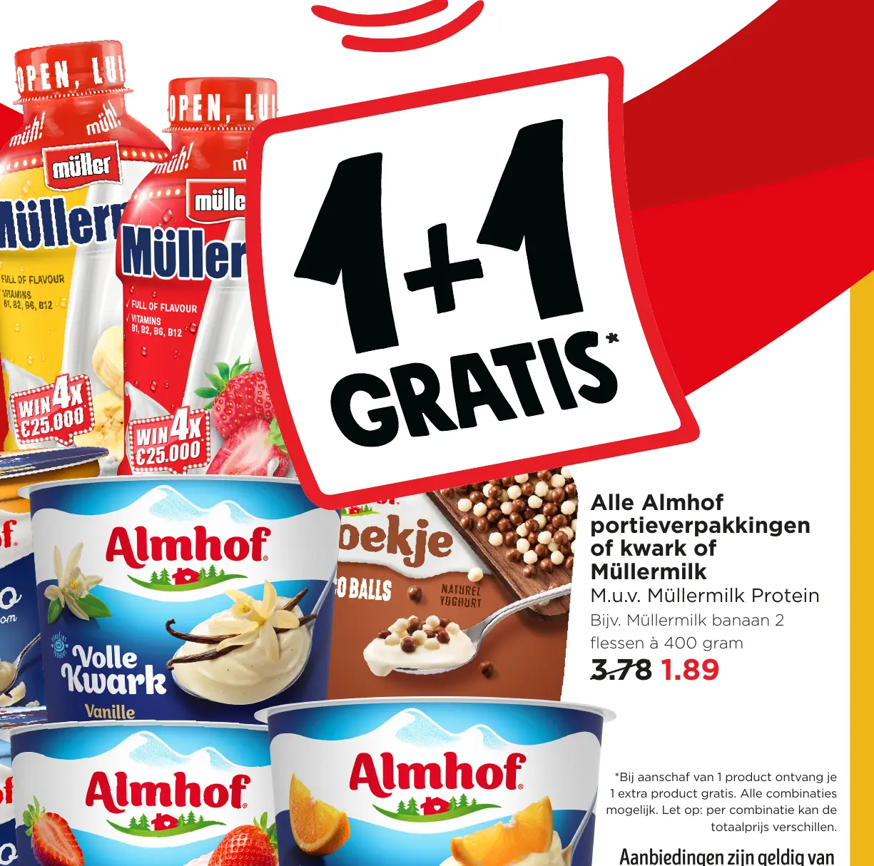 Alle Almhof portieverpakkingen of kwark of Müllermilk
