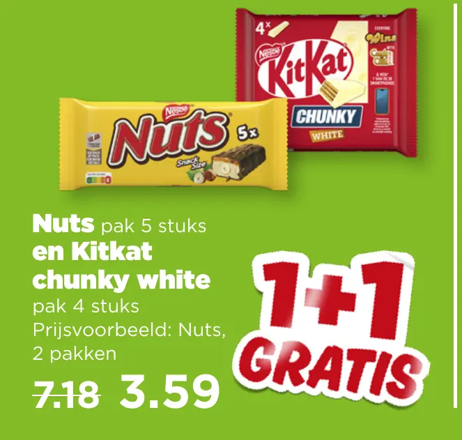 Nuts en Kitkat Chunky white