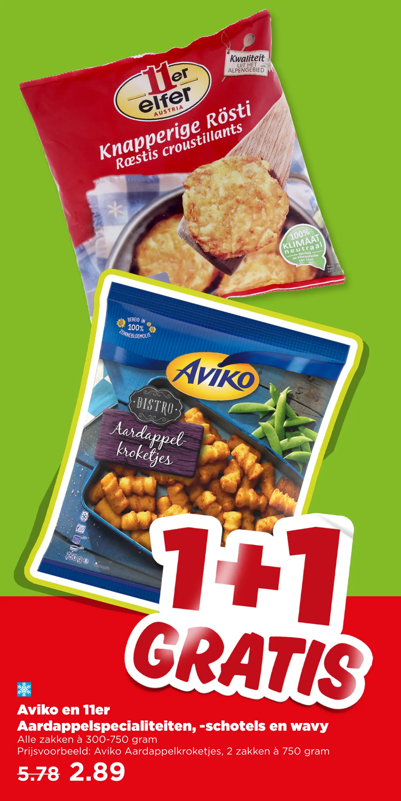 Aviko en 11er Aardappelspecialiteiten  -schotels en wavy