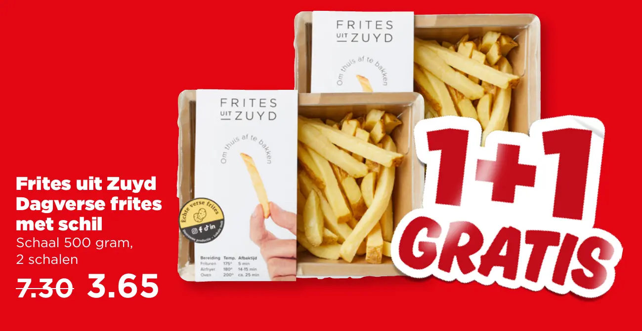 Frites uit Zuyd Dagverse frites met schil