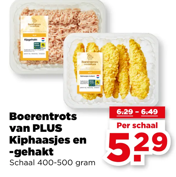 Boerentrots van PLUS Kiphaasjes en -gehakt