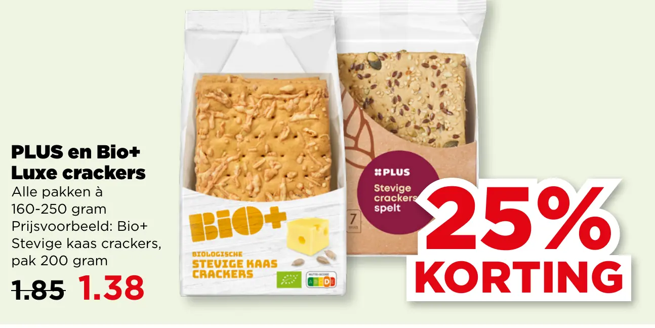 PLUS en Bio+ Luxe crackers