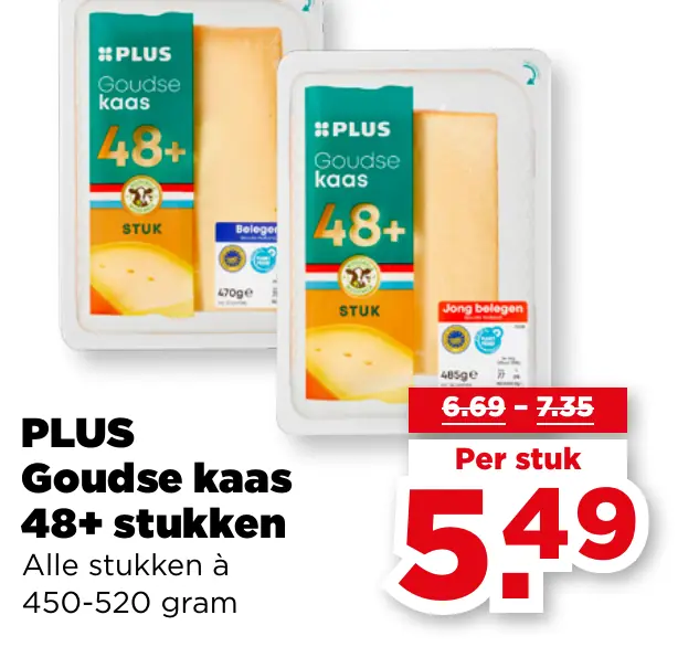 PLUS Goudse kaas 48+ stukken