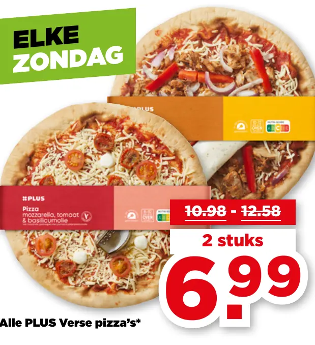 Alle PLUS Verse pizza's