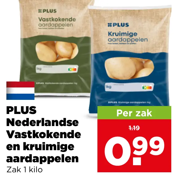 Plu Nederlandse Vastkokende en kruimige aardappelen
