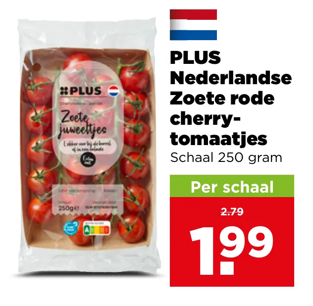 PLUS Nederlandse Zoete rode cherrytomaatjes