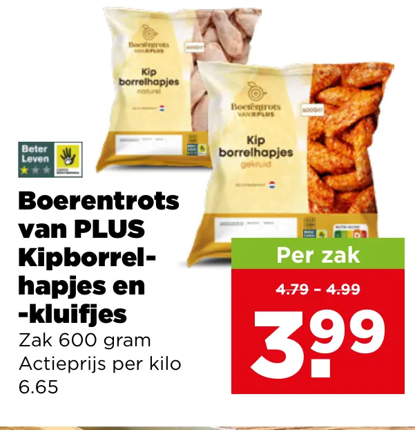 Boerentrots van PLUS Kipborrelhapjes en -kluifjes