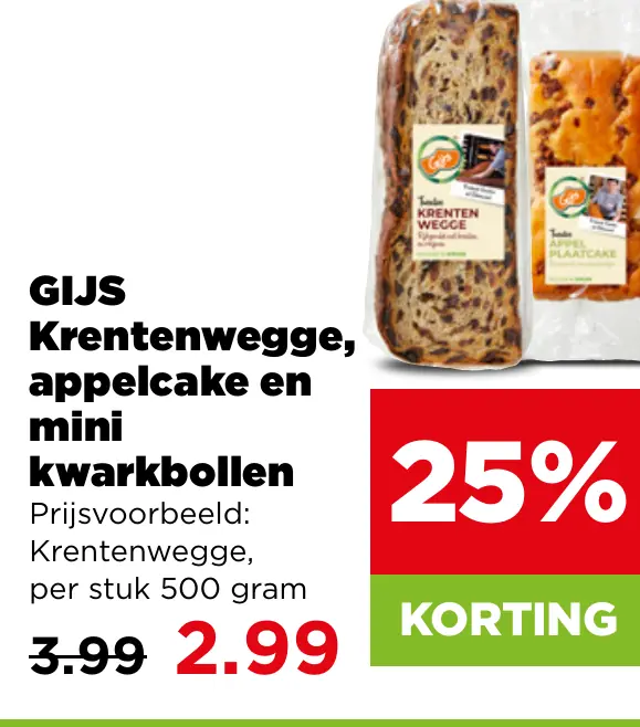 Gijs Krentenwegge appelcake en mini kwarkbollen