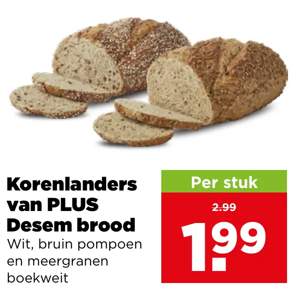 Korenlanders van PLUS Desem brood