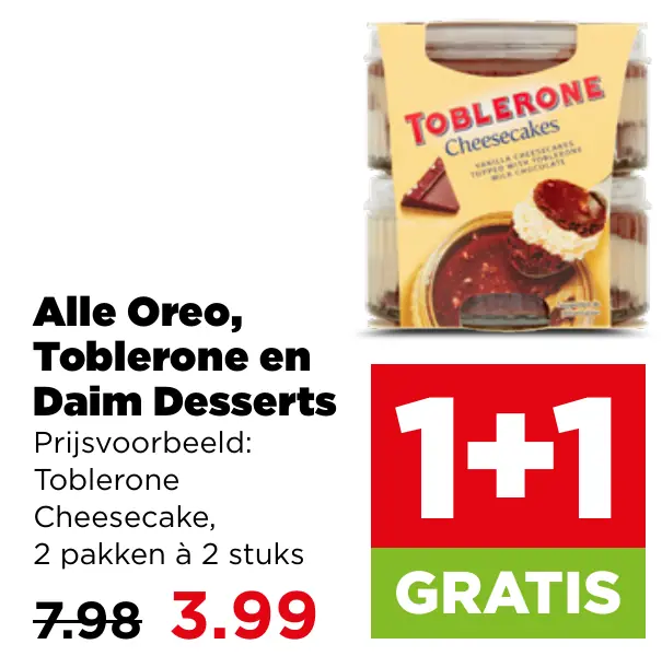 Alle Oreo Toblerone en Daim Desserts