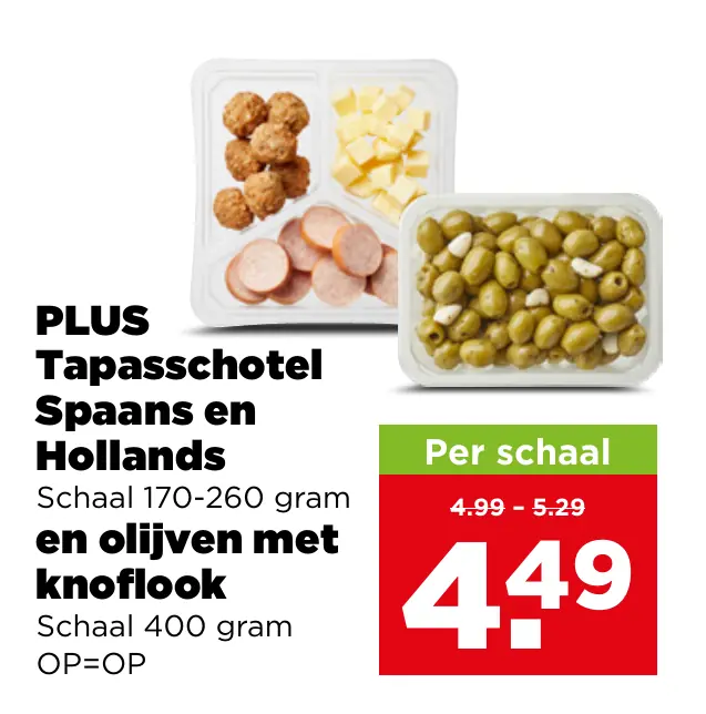 PLUS Tapasschotel en olijven met knoflook