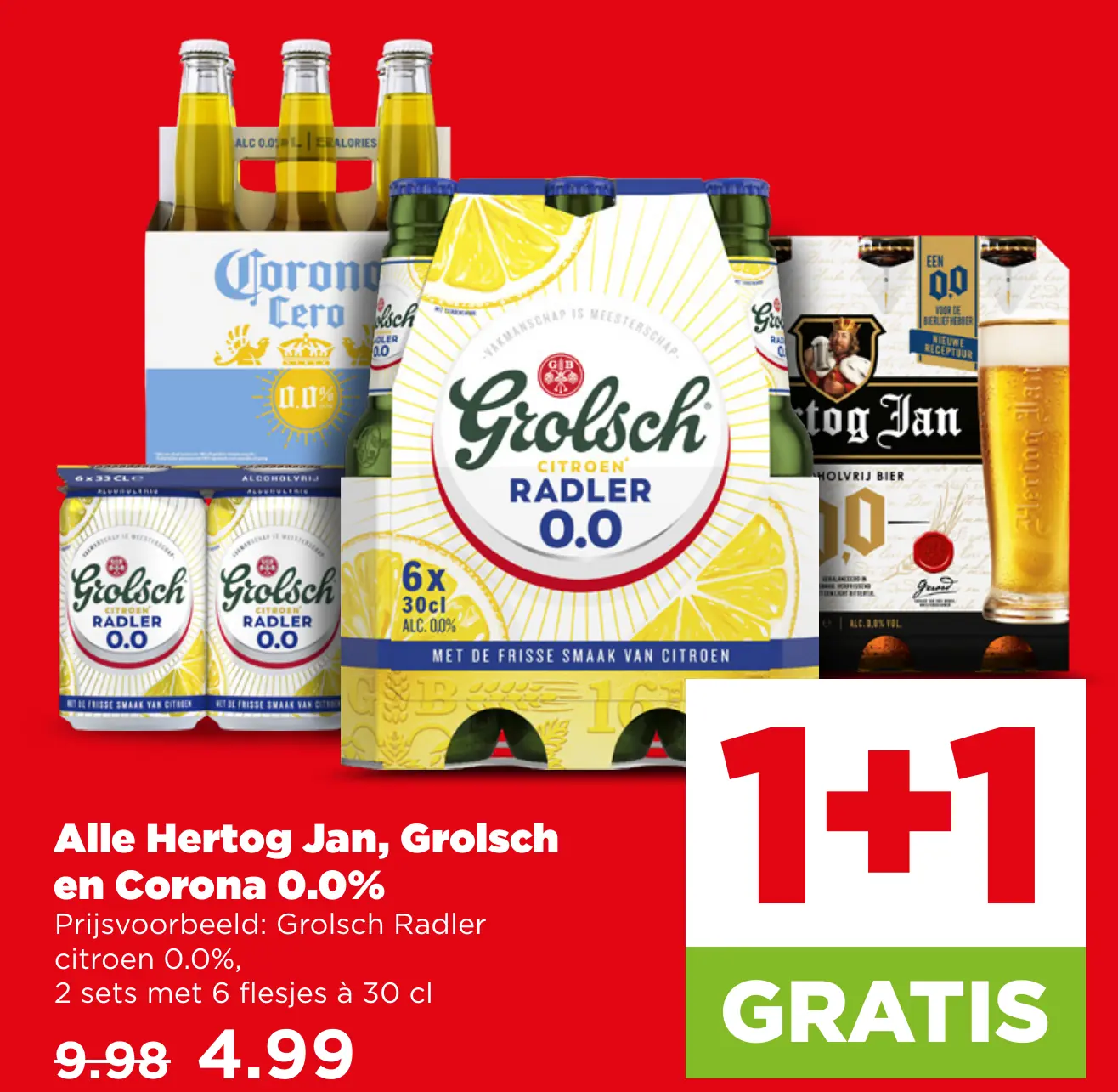Alle Hertog Jan Grolsch en Corona 0.0%