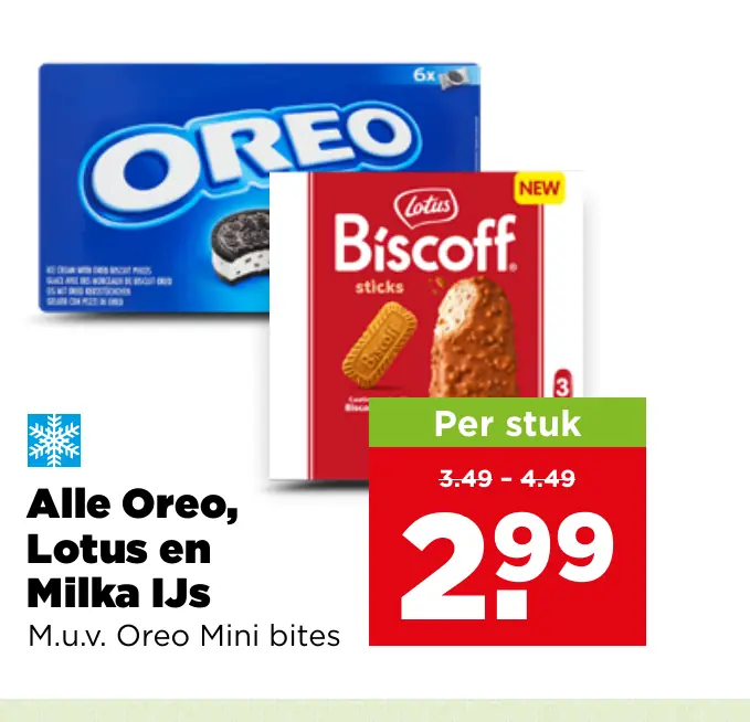 Alle Oreo Lotus en Milka IJs